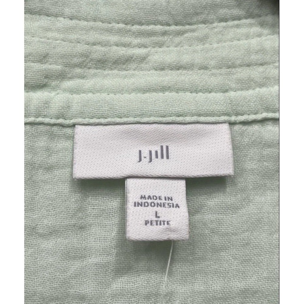 🔥J.Jill Cotton-Gauze 💚V-Neck  Tunic Blouse Boho Comfort Cool‎ Lg petite $79 - Picture 7 of 7